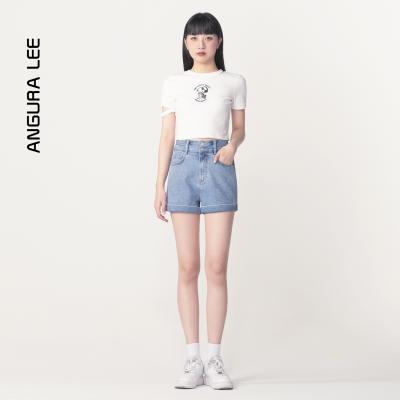 春夏新款經(jīng)典水洗淺藍女裝牛仔短褲